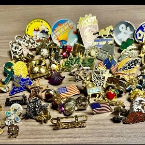 Colorful vintage Assorted Pin Collection